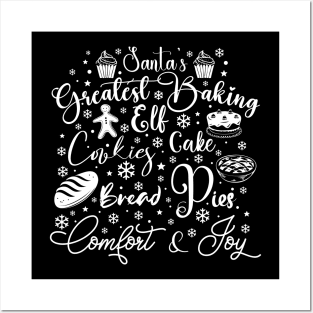 Santa's Greatest Baking Elf in Light Font Posters and Art